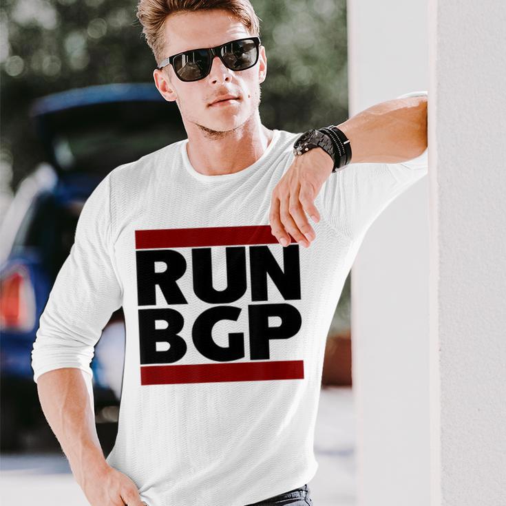 Run Bgp Network Engineer Geeky Nerd Gray Langarmshirts Geschenke für Ihn