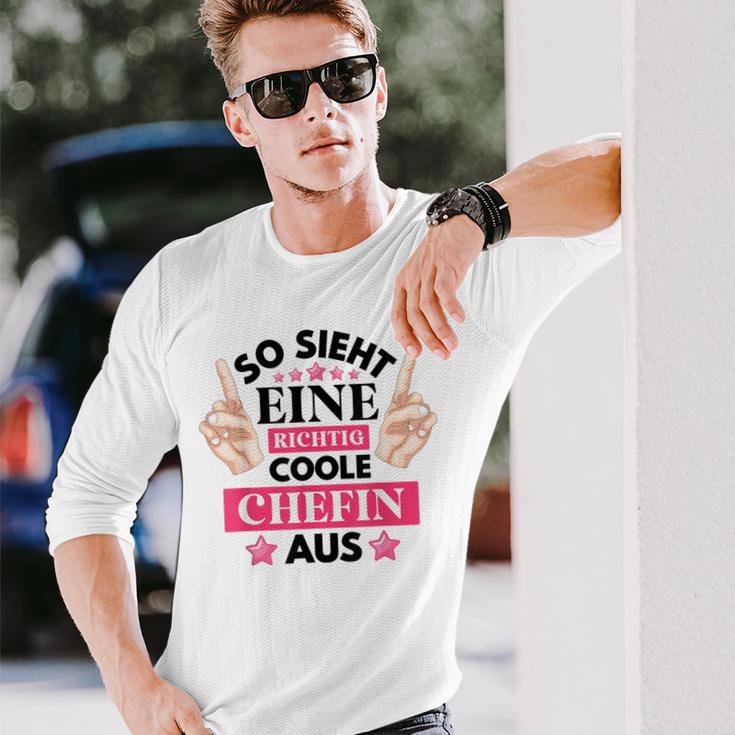 So Ssieht Eine Coole Chefin Aus Langarmshirts Geschenke für Ihn