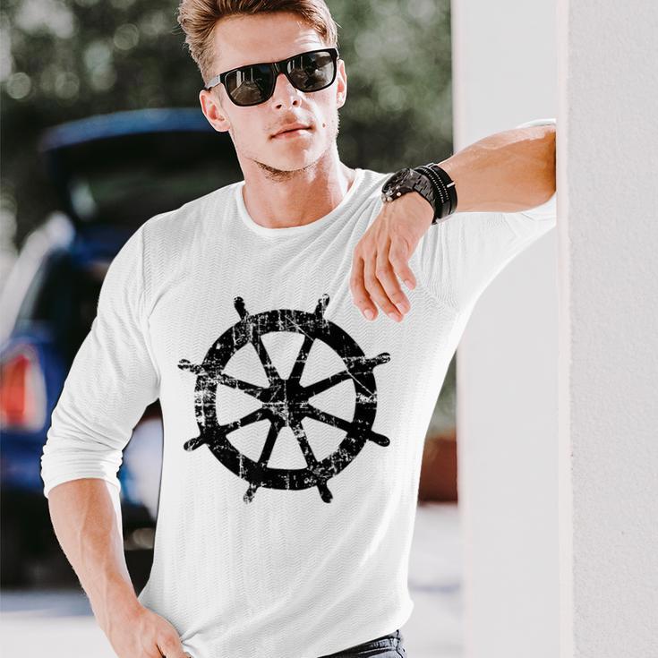 Sring Wheel Sringintage Boat & Sail Langarmshirts Geschenke für Ihn