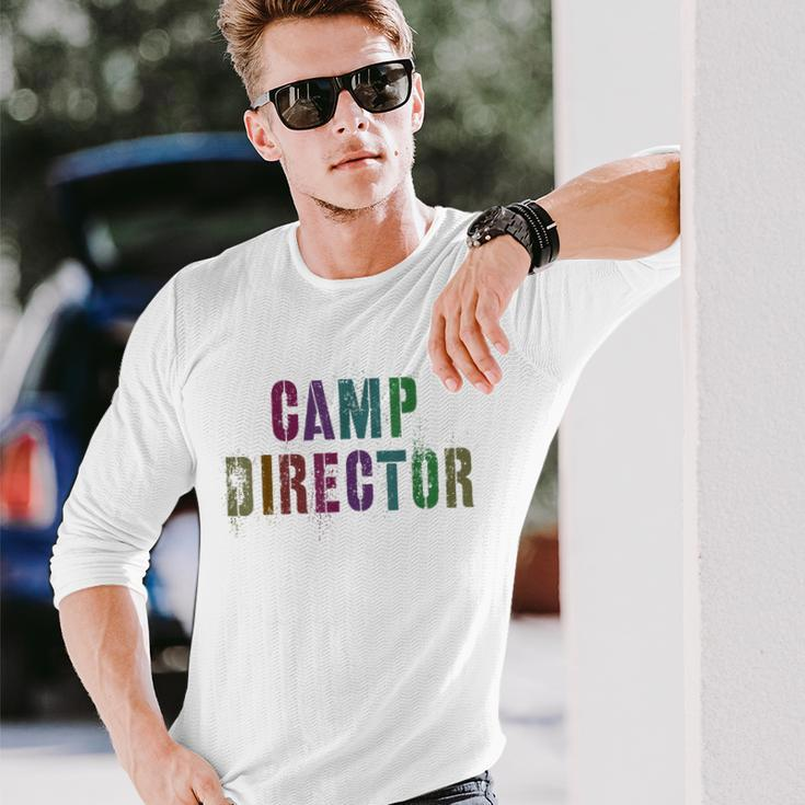 Summer Camp Director Family Camping Boss Sign Autograph Long Sleeve T-Shirt Gifts for Him