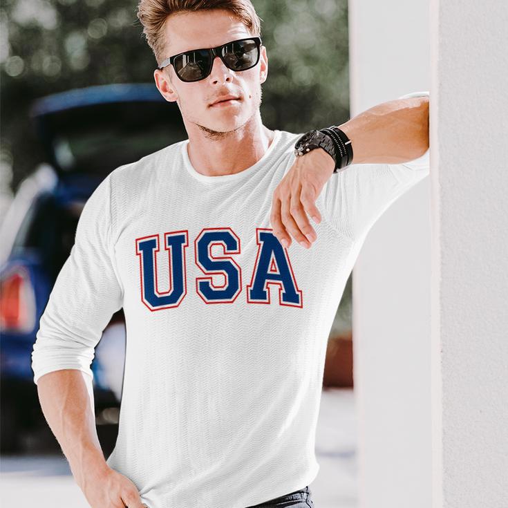 Usa Athletic Team Flag Langarmshirts Geschenke für Ihn