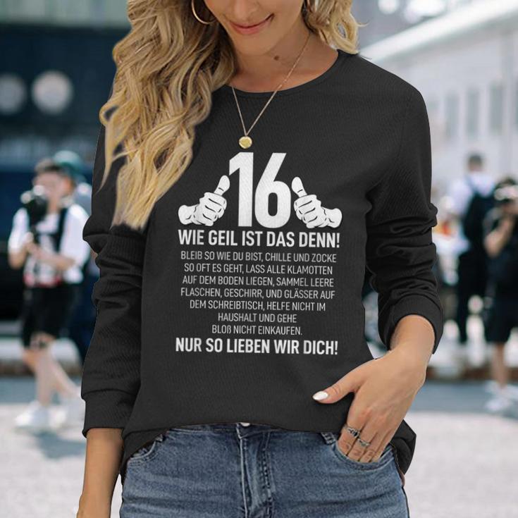 16Th Birthday Nager 16 Years Wie Geil Ist Das Denn Langarmshirts Geschenke für Sie