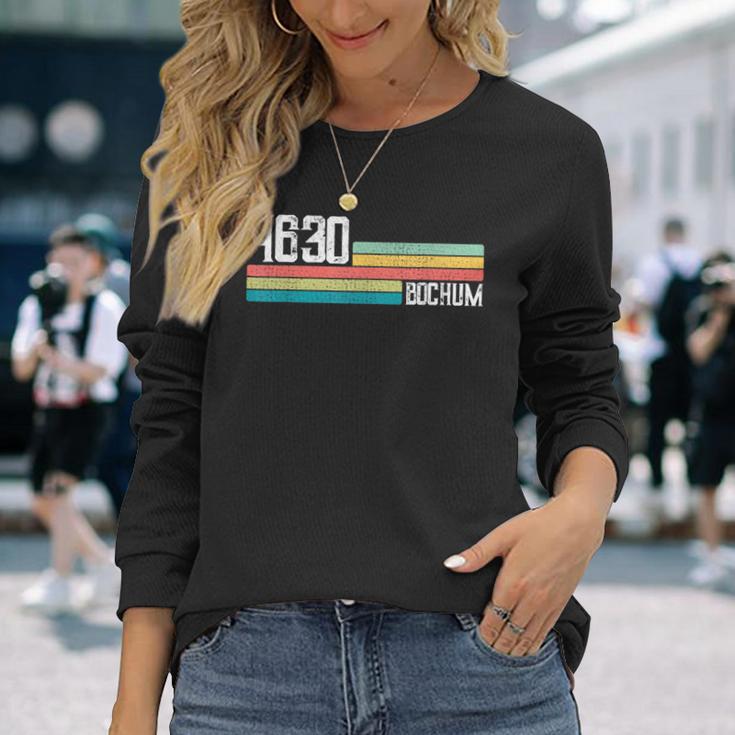 4630 Bochum Retro Old Postcodeintage Sign Langarmshirts Geschenke für Sie