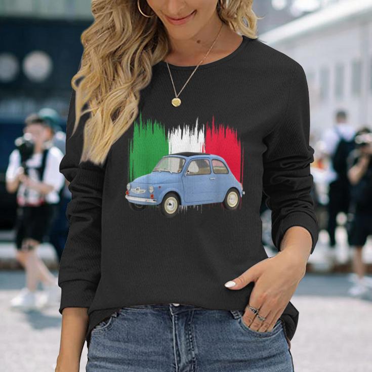 500Intage Car Flag Of Italy Dad Engines Langarmshirts Geschenke für Sie