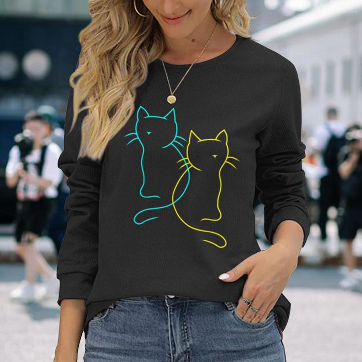 80S 90S Cats Retro Kittenintage Cat Children's Langarmshirts Geschenke für Sie