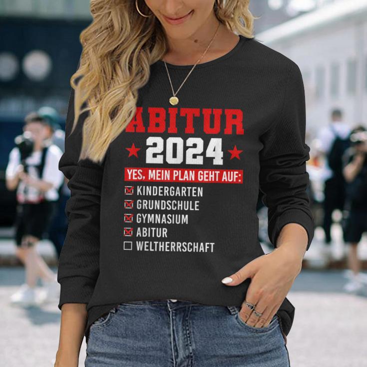 Abitur 2024 Abi 2024 Geschafft Weltherrschaft Abiturienten Langarmshirts Geschenke für Sie