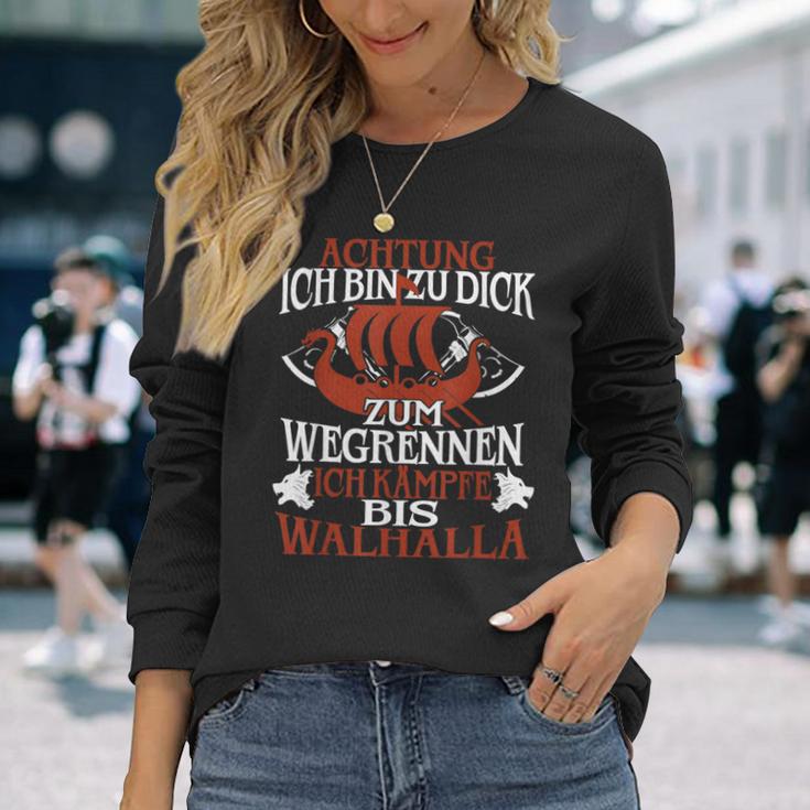 Achtung Ich Bin Zu Dick Zum Wegrenneniking Langarmshirts Geschenke für Sie