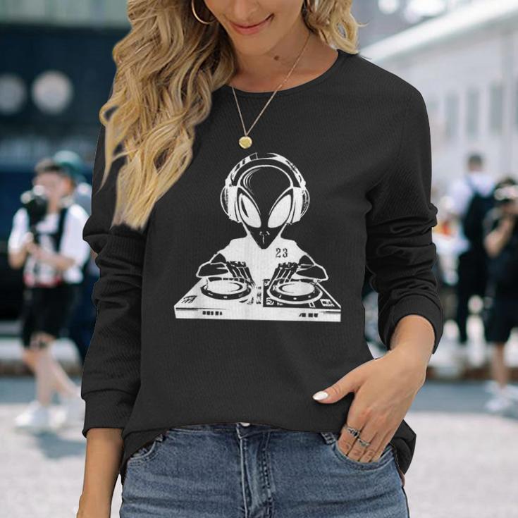 Alien Dj Tekno Electronic Music Free Party Festival S Langarmshirts Geschenke für Sie