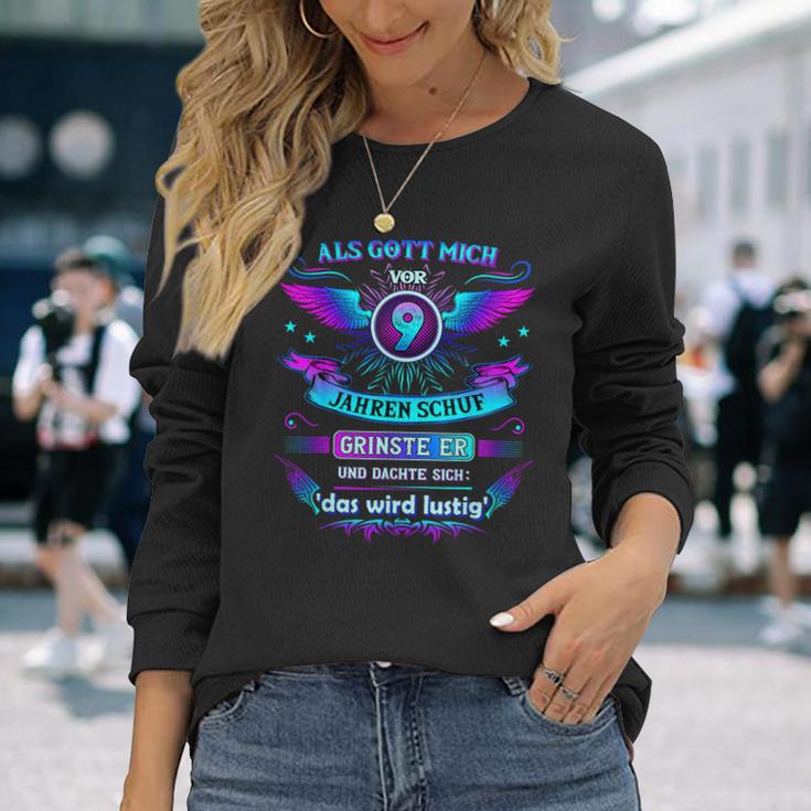 Als Gott Michor 9 Jahren Schuf Er Grinste Er 9Th Birthday Langarmshirts Geschenke für Sie