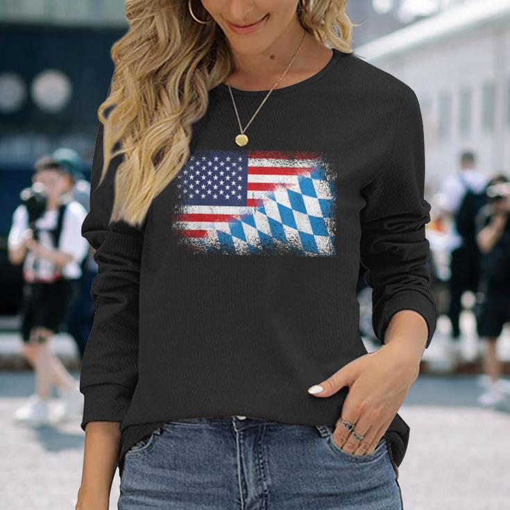 American Bavarian Flag Usa Bavaria Flag Langarmshirts Geschenke für Sie