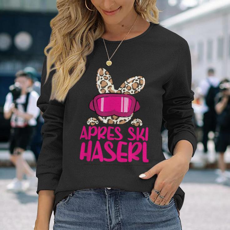 Après Ski Haserl Skier Apres Ski Party Leo Print Langarmshirts Geschenke für Sie