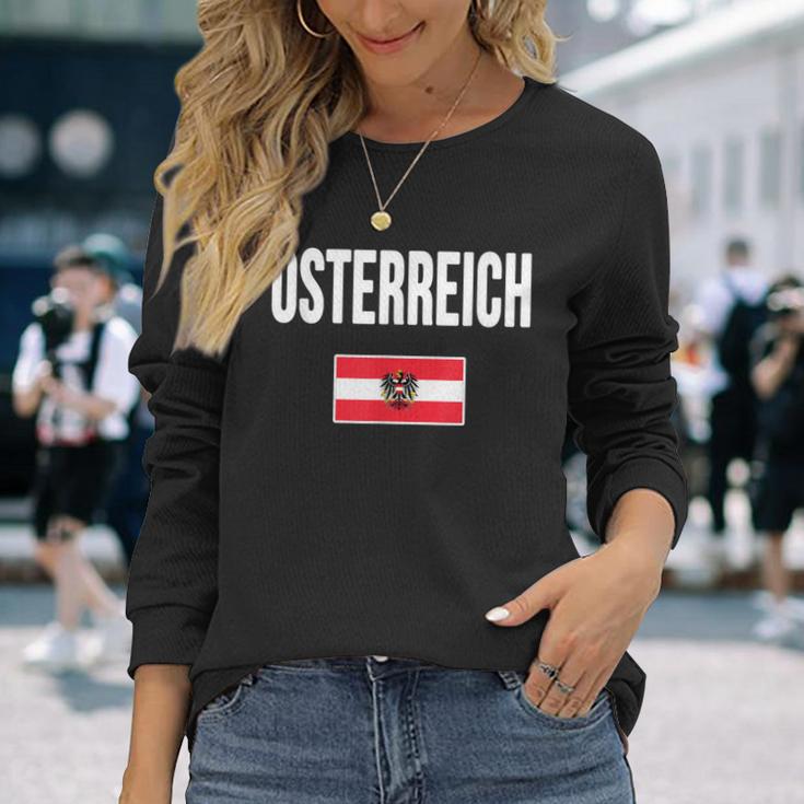 Austria Flag Austria Austria Langarmshirts Geschenke für Sie