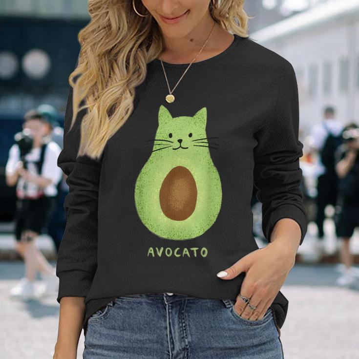 Avocato Cute Cat Avocadoegan Avogato Langarmshirts Geschenke für Sie