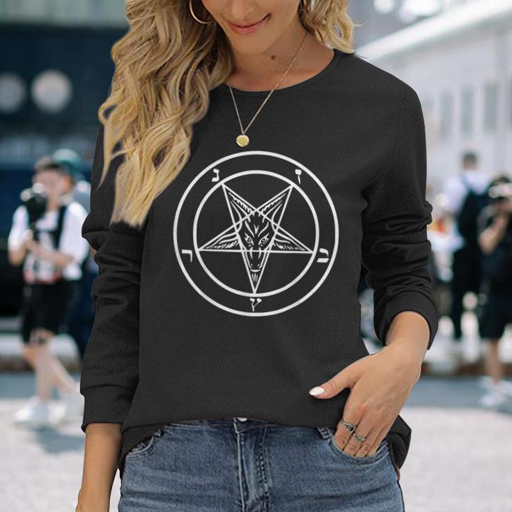 Baphomet Pentagram Inverted Pentagram Langarmshirts Geschenke für Sie