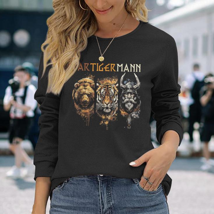 Bärtigermann Bear Tiger Man Beardiking Bearded Man Langarmshirts Geschenke für Sie