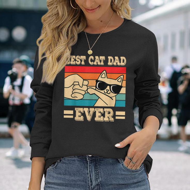 Best Cat Dad Ever Cat Langarmshirts Geschenke für Sie