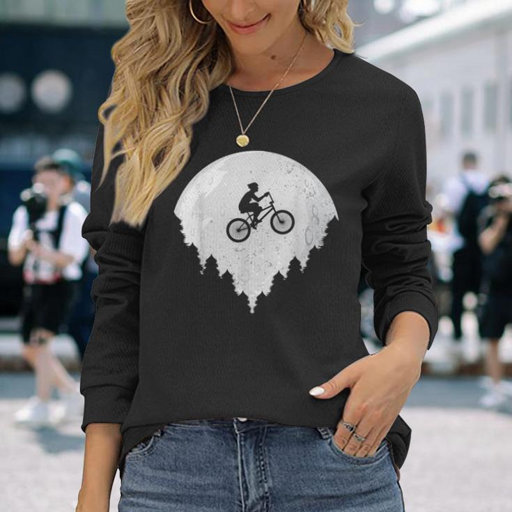 Bicycle Bmx Driver Full Moon Langarmshirts Geschenke für Sie