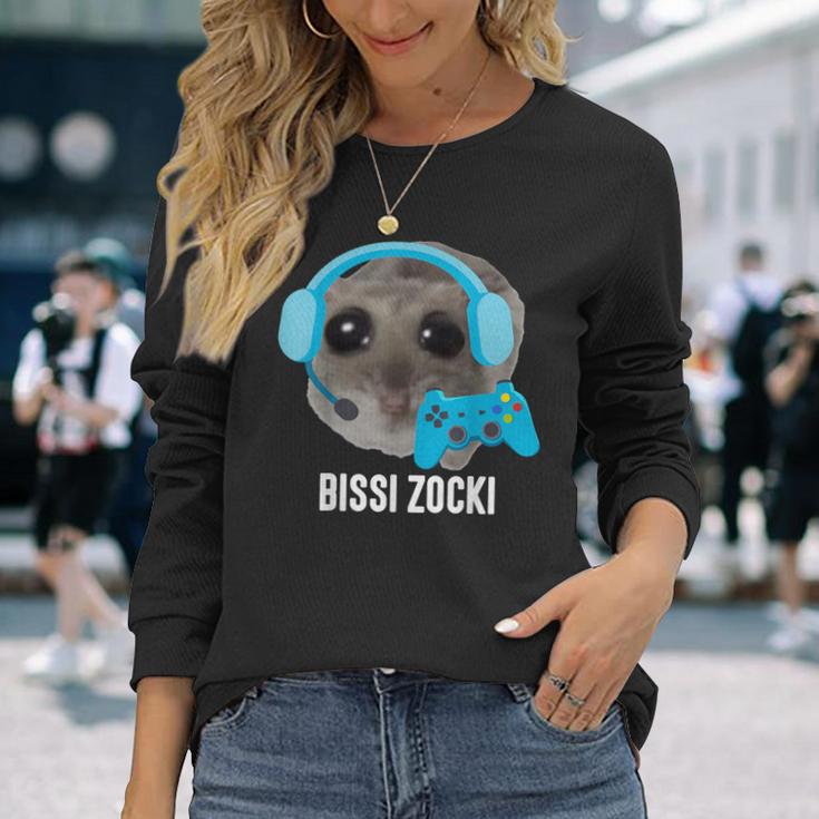 Bissi Zocki X Sad Hamster Meme Gaming Gamer Gamer Langarmshirts Geschenke für Sie