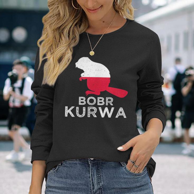 Bobr Kurwa Beaver Bober Bobr Polish Beaver Meme Langarmshirts Geschenke für Sie