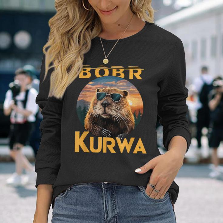 Bobr Kurwa Flannelette Meme Bóbr Bober Kurwa Cool Langarmshirts Geschenke für Sie