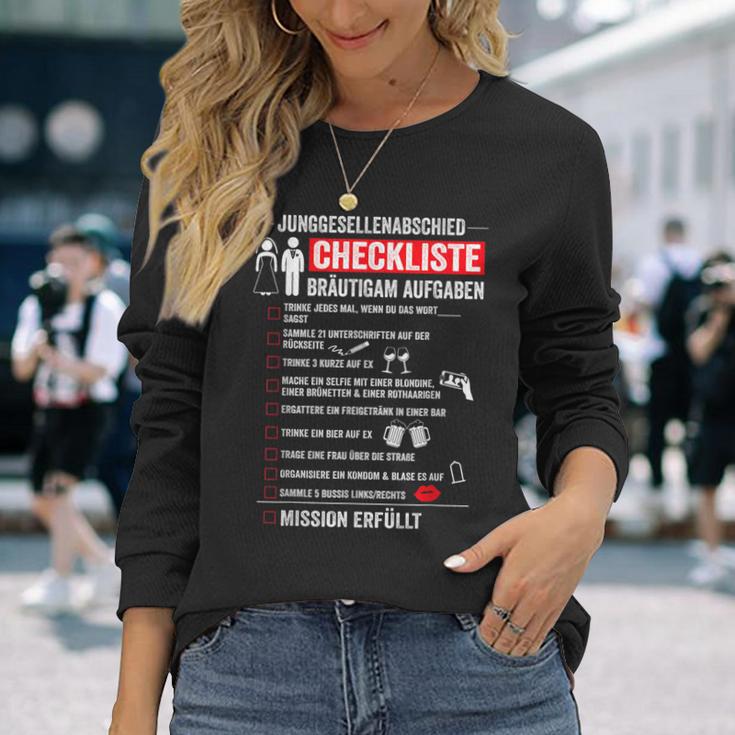 Bräutigam Jga Aufgaben Checkliste Stag Party Langarmshirts Geschenke für Sie