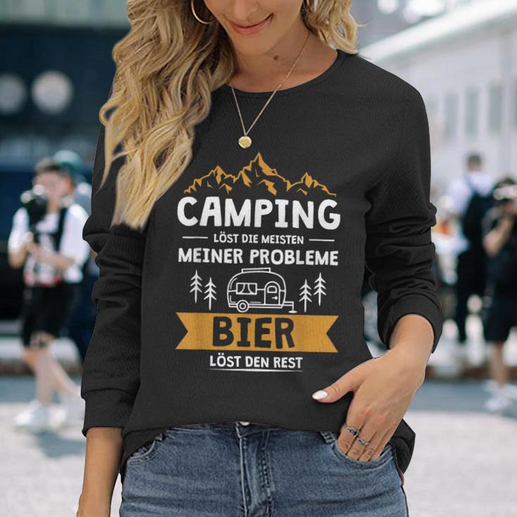 Camping Solves Die Meisten Meiner Probleme Bier Solves Den Rest Langarmshirts Geschenke für Sie