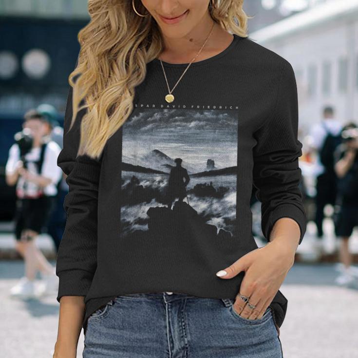 Caspar David Friedrich Wanderer Over The Nebelmeer Langarmshirts Geschenke für Sie