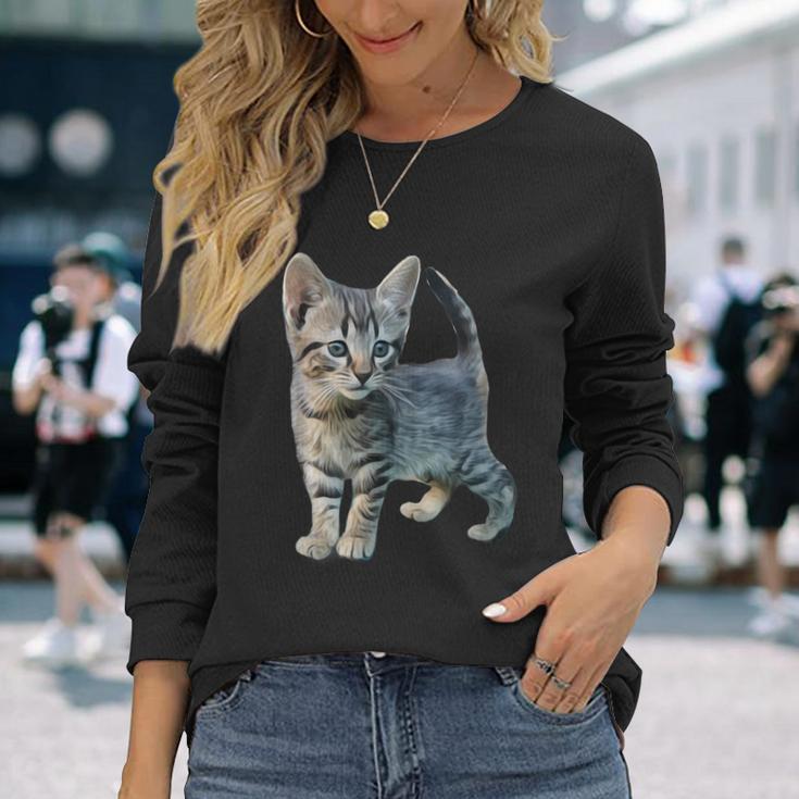 Cat Kitten Cute Fur Nose Kitty House Tiger Langarmshirts Geschenke für Sie