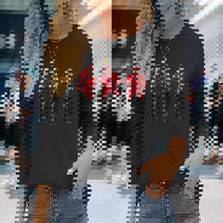 Christmas Donald Trump President 2024 Dancing Santa Long Sleeve T-Shirt Gifts for Her