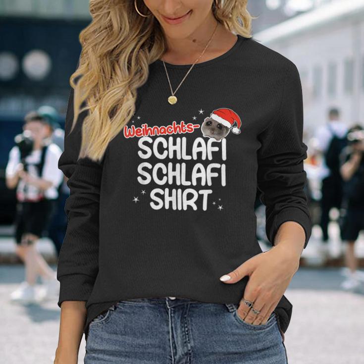 Christmas Sleep Sad Hamster Schlafi Schlafi Langarmshirts Geschenke für Sie