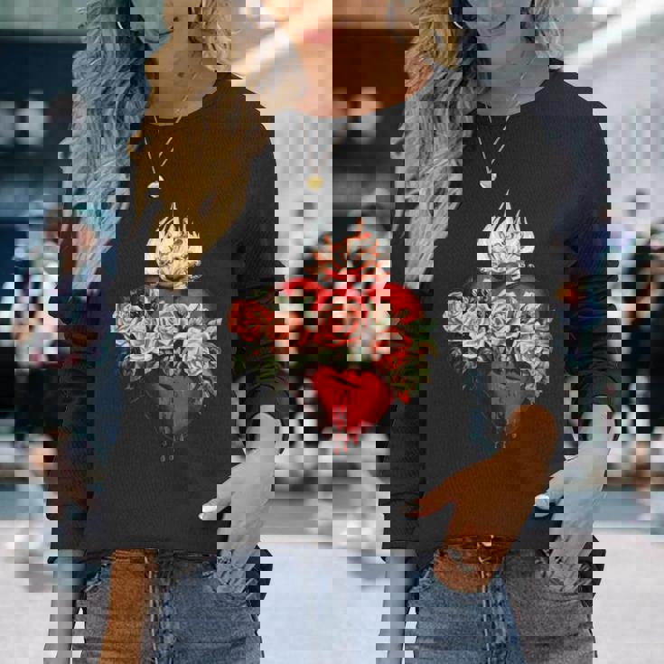 Coeur Immaculé De Laierge Marie Catholique T-shirt à manches longues Cadeaux pour elle