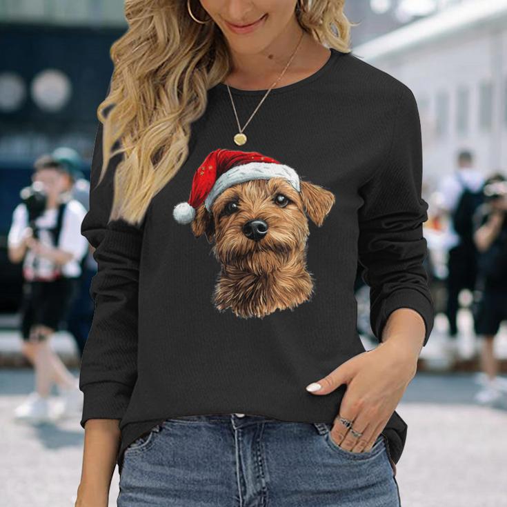 Cute Norfolk Terrier Christmas Print Langarmshirts Geschenke für Sie