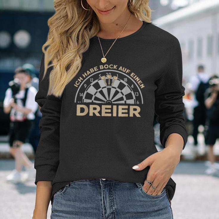 Dart Ich Habe Bock Auf Einen Dreier Retro Dart Langarmshirts Geschenke für Sie