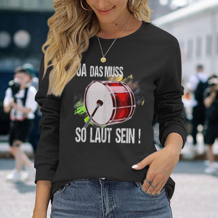 Das Muss So Laut Sein-Drummer Percussion Langarmshirts Geschenke für Sie