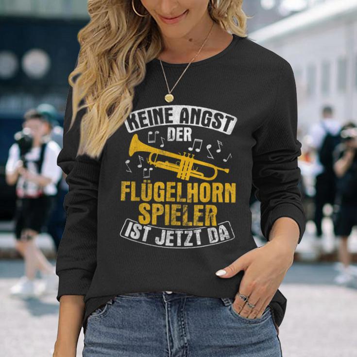 Der Flugelhorn Spieler Ist Jetzt Da Blasmusik Flugelhorn Langarmshirts Geschenke für Sie