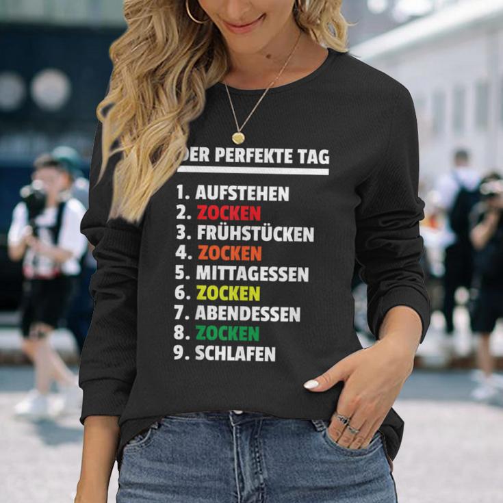 Der Perfekte Tag Zockenideospieler Gamer Gamer Langarmshirts Geschenke für Sie