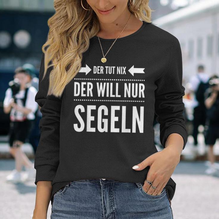 Der Will Nur Sailboat Skipper Sailor Langarmshirts Geschenke für Sie