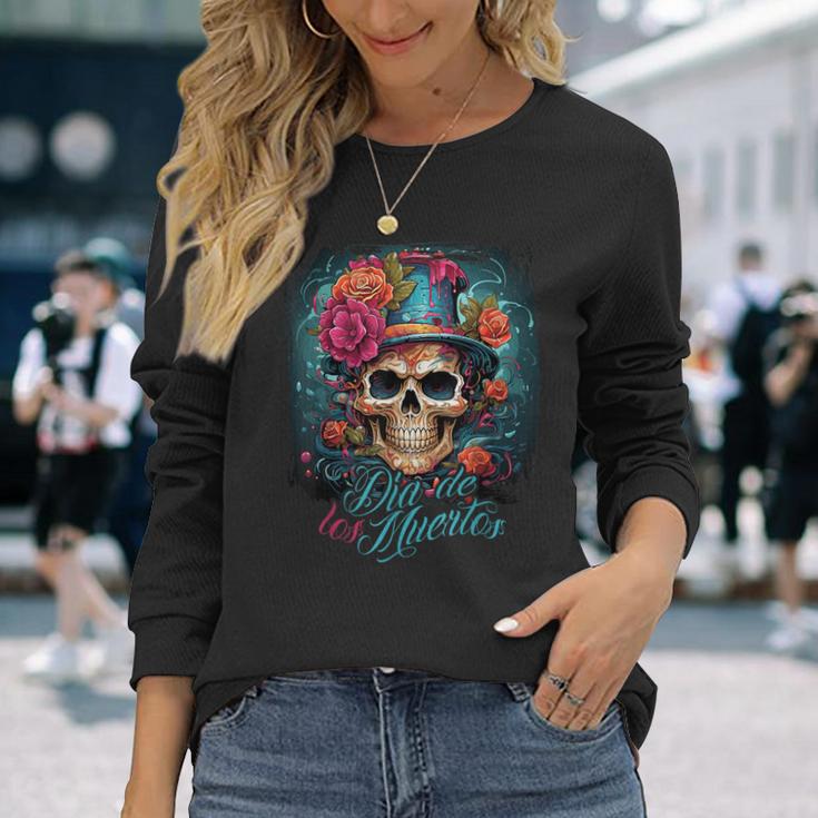 Dia De Los Muertos Mexico Day Of The Dead La Catrina Langarmshirts Geschenke für Sie