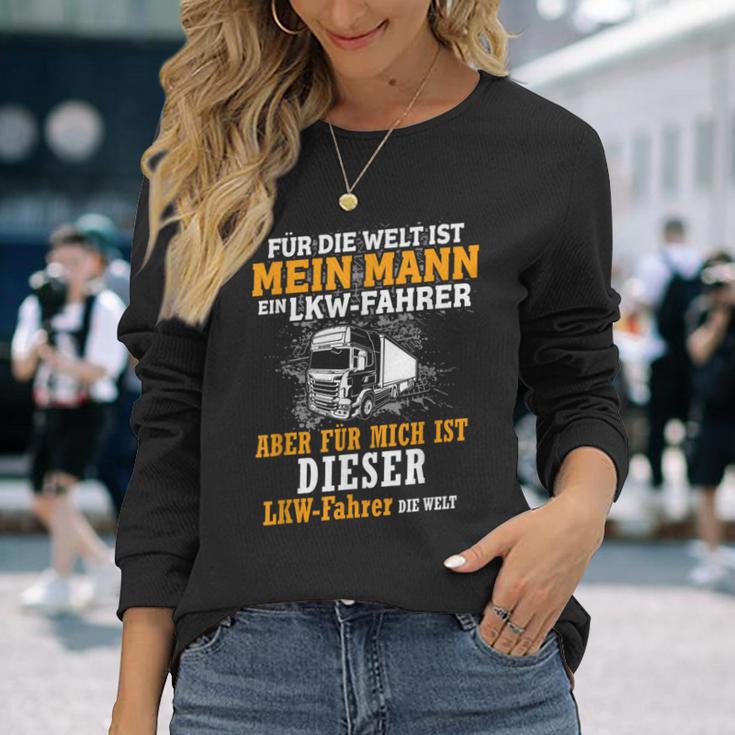 For Die Welt Ist Mein Mann Ein Lkfahrer Liebe Herz Langarmshirts Geschenke für Sie