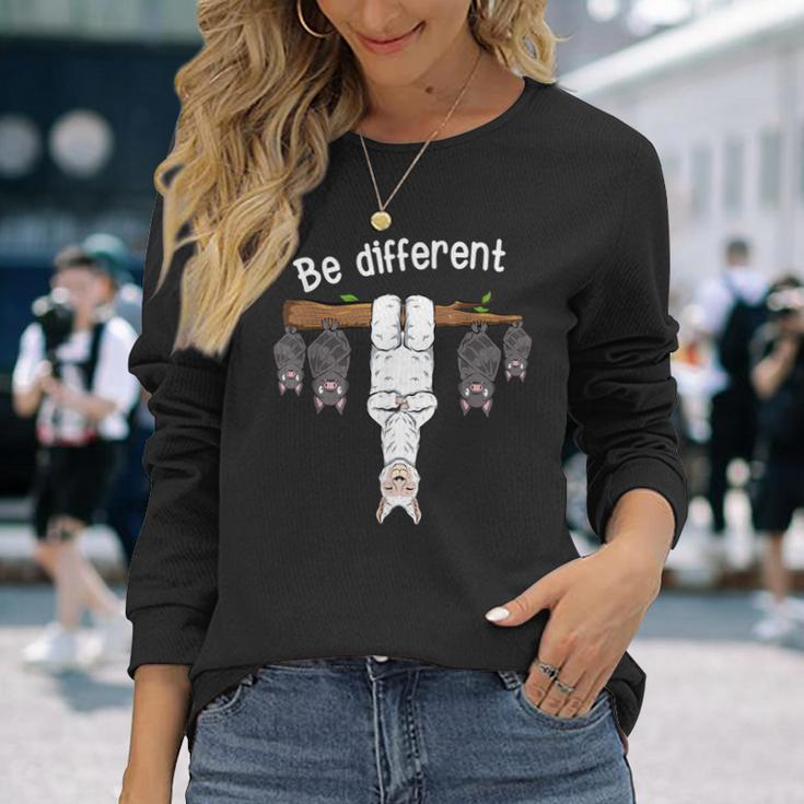 Be Different Alpaca Lama And Bats Langarmshirts Geschenke für Sie