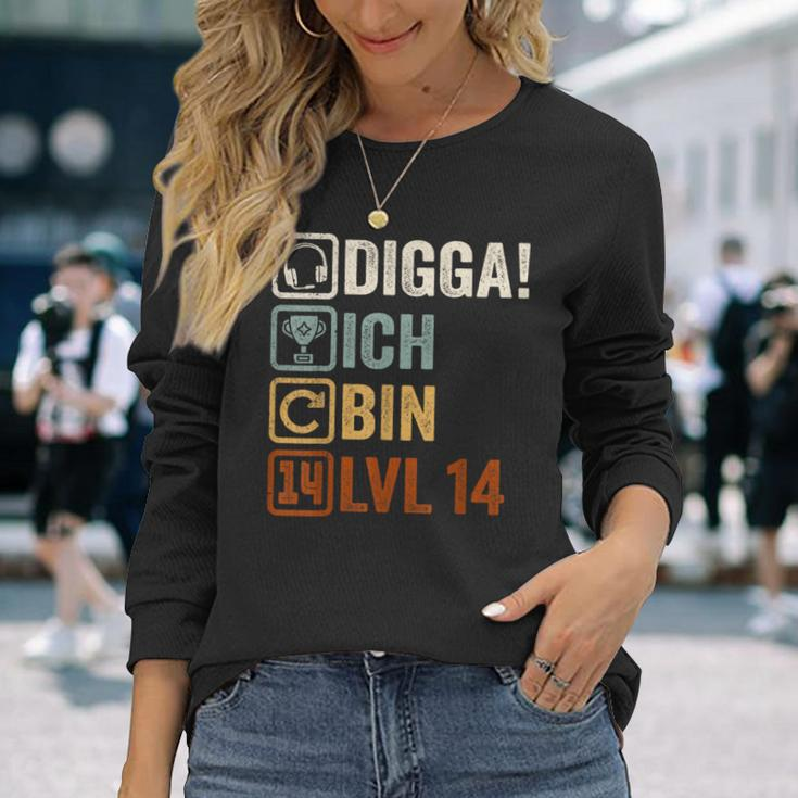 Digga Ich Bin 14 Jahre 14Th Birthday Boy Gamer Langarmshirts Geschenke für Sie