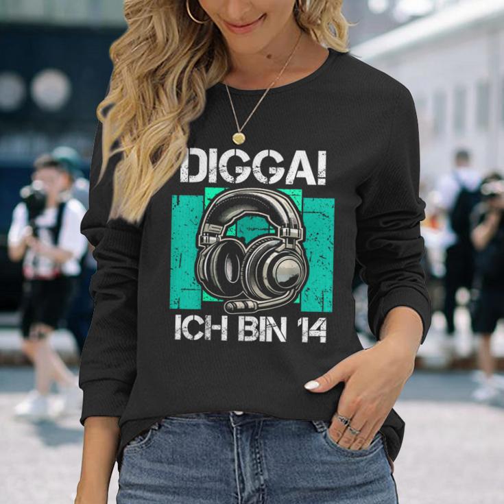 With Digga Ich Bin 14 Jahre Junge Geburtstag Langarmshirts Geschenke für Sie