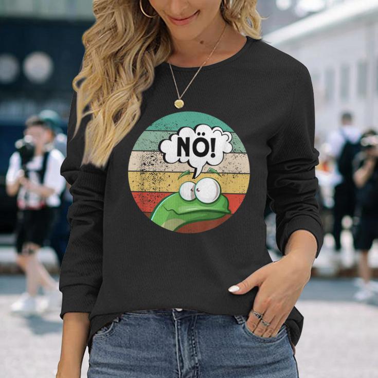 Before Du Fragst Nein Nöintage Frog Langarmshirts Geschenke für Sie