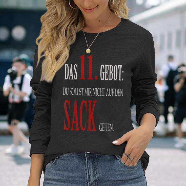 Du Sollst Mir Nicht Auf Den Sack Gehen 11 Commandment Langarmshirts Geschenke für Sie