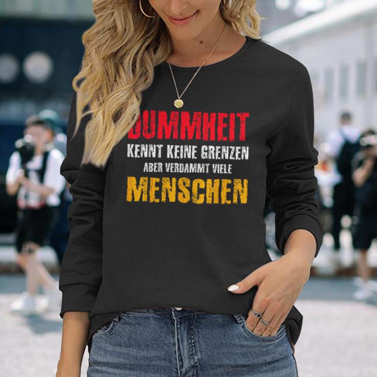 Dummheit Kissen Keine Grenzen Langarmshirts Geschenke für Sie