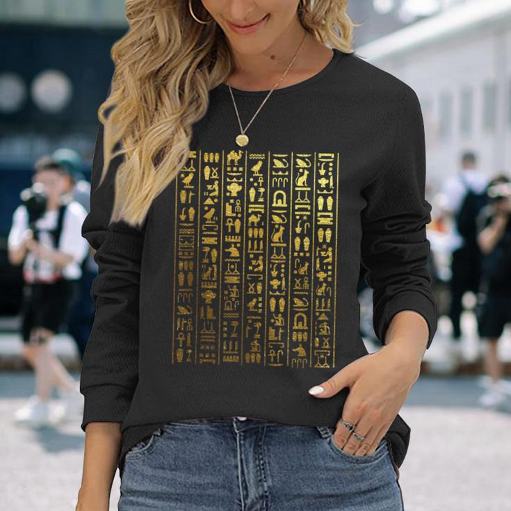 Egyptian Hieroglyphic Ancient Egypt Langarmshirts Geschenke für Sie