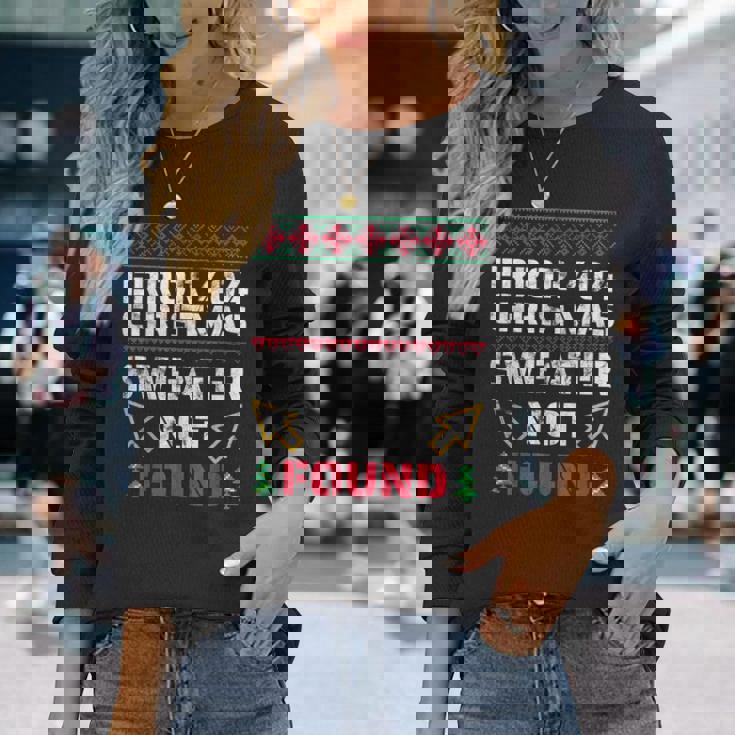 Errore Nerd Programmatore 404 Sorry Christmas Sweater Not Found Maglietta a maniche lunghe Regalos para ella