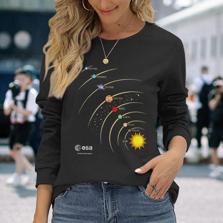 Esa Sonnensystem Planeten Sonne Umlaufbahn Langarmshirts Geschenke für Sie