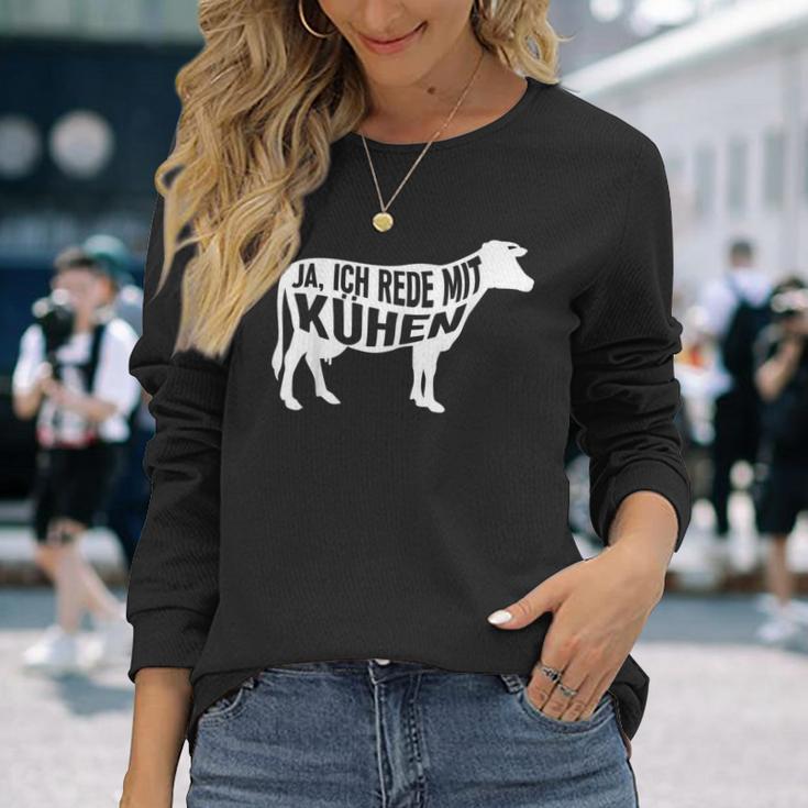 With Farmers Cow & Landwirt Yes Ich Rede Mit Kühen Langarmshirts Geschenke für Sie