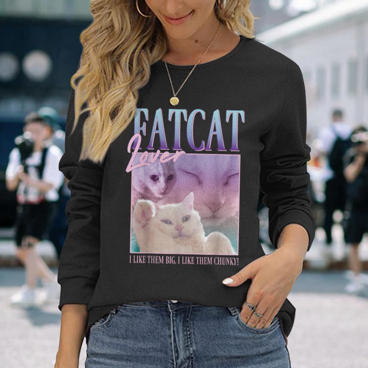 Fat Cat Kitten Thick Pet Cat Owner Langarmshirts Geschenke für Sie